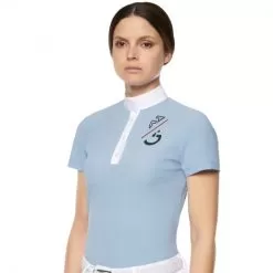 Cavalleria Toscana Team Show Shirt - Light Blue -Equestrian Equipment Shop CT174 3 m