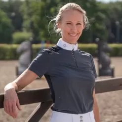 Cavalleria Toscana Revo Premier Zip Show Shirt - Grey -Equestrian Equipment Shop CT188 3 m