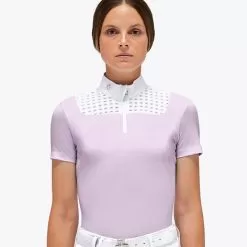 Cavalleria Toscana Pique Zip Show Shirt - Pale Mauve