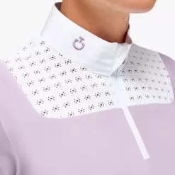 Cavalleria Toscana Pique Zip Show Shirt - Pale Mauve -Equestrian Equipment Shop CT233 3 m