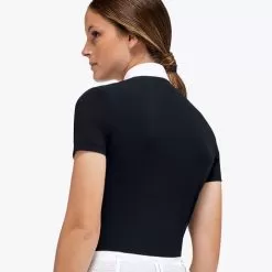 Cavalleria Toscana Piquet Button Show Shirt - Navy 6 Cavalleria Toscana Piquet Button Show Shirt - Navy -Equestrian Equipment Shop CT247 3 m