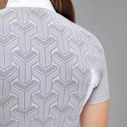 Cavalleria Toscana Revo Tech Knit Back Show Shirt - Light Grey -Equestrian Equipment Shop CT250 4 m
