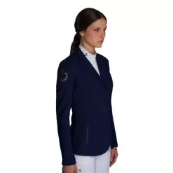 Cavalleria Toscana Tech Knit Zip Show Jacket - Blue -Equestrian Equipment Shop CT31 3 m