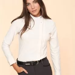Carlotta Long Sleeve Show Shirt - Chalk Beige -Equestrian Equipment Shop DADA01 3 m