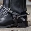 Black Leather Spur Straps