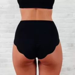 Coni Sporty High Waist Knickers - Light Absorbency - Black