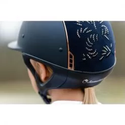 Navy Shadowmatt With Vintage Rose Gold Crystal Flower -Equestrian Equipment Shop SH222 3 m