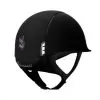 Black Shadowmatt Riding Hat With Metallic Rose Crystal Shield