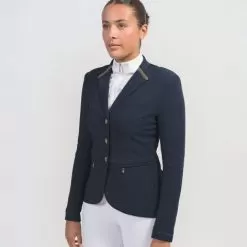 Victorine Crystal Intarsia Show Jacket - Navy/Champagne