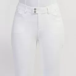 Jully Crystal Leaf Breeches - White -Equestrian Equipment Shop SH668 4 m