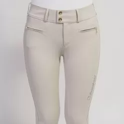 Clara High Waist Knee Grip Breeches - Beige/Champagne -Equestrian Equipment Shop SH677 3 m