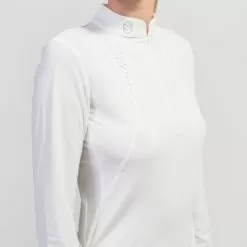 Cassandra Crystal Show Shirt - White -Equestrian Equipment Shop SH680 3 m