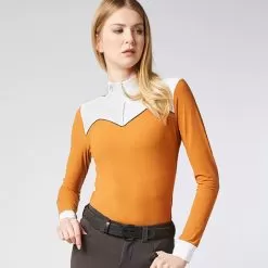 Chiavenna Long Sleeve Show Shirt - Turmeric 6 Chiavenna Long Sleeve Show Shirt - Turmeric -Equestrian Equipment Shop VST110 3 m