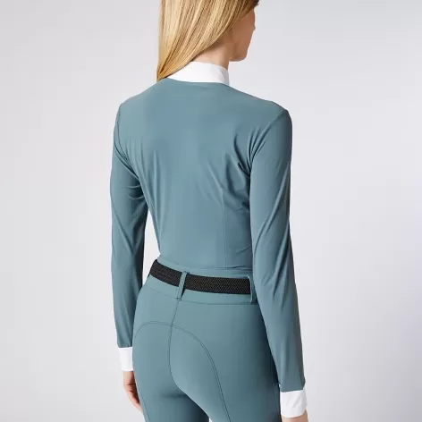 Vernante Long Sleeve Show Shirt - Slate Green 2 Vernante Long Sleeve Show Shirt - Slate Green - Image 2