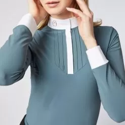 Vernante Long Sleeve Show Shirt - Slate Green 7 Vernante Long Sleeve Show Shirt - Slate Green -Equestrian Equipment Shop VST114 3 m