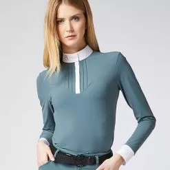 Vernante Long Sleeve Show Shirt - Slate Green 8 Vernante Long Sleeve Show Shirt - Slate Green -Equestrian Equipment Shop VST114 4 m