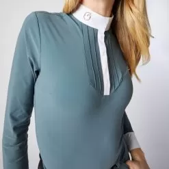 Vernante Long Sleeve Show Shirt - Slate Green 9 Vernante Long Sleeve Show Shirt - Slate Green -Equestrian Equipment Shop VST114 5 m