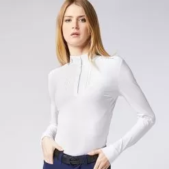Casere Long Sleeve Show Shirt - White -Equestrian Equipment Shop VST115 4 m