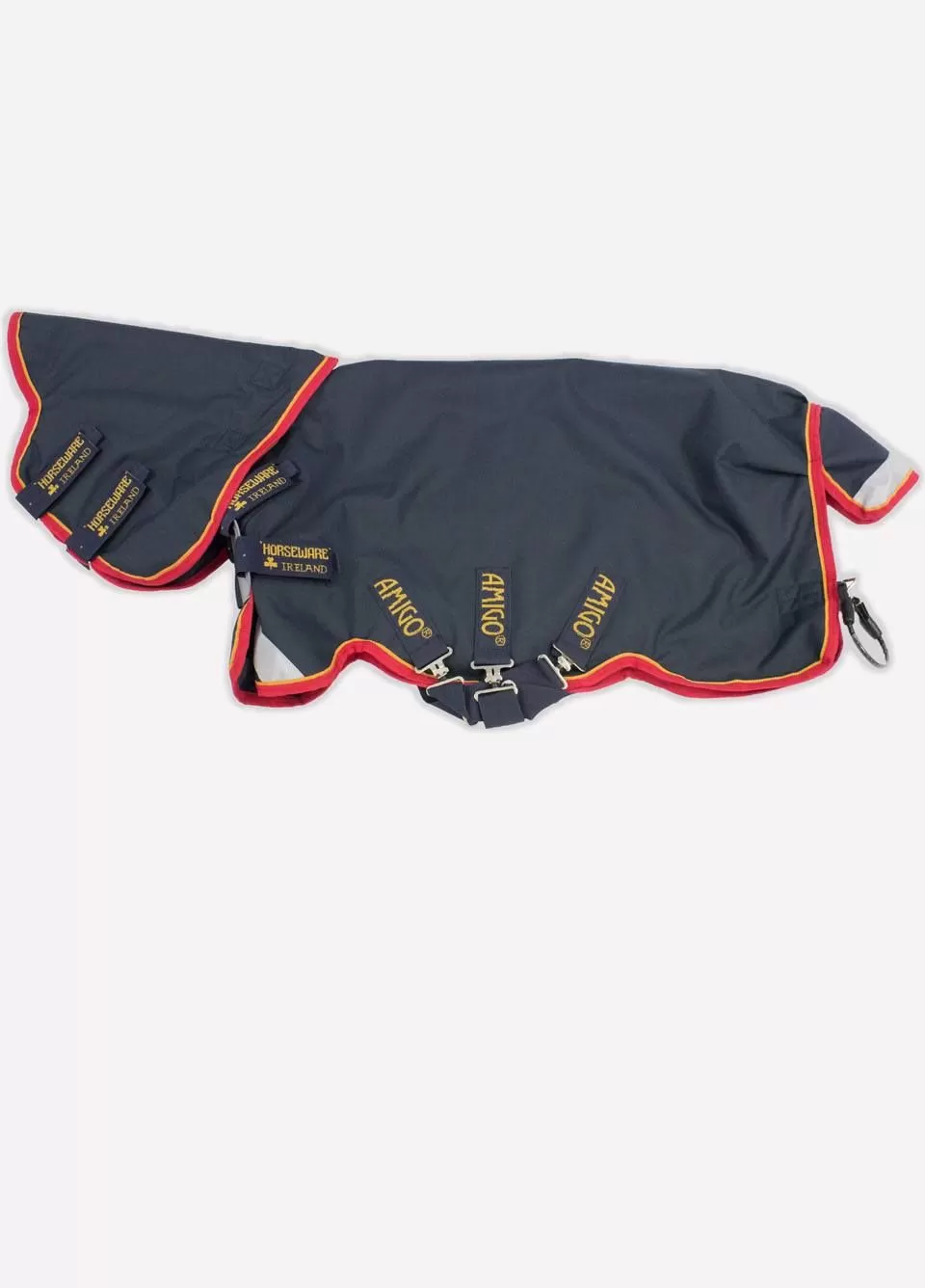 Amigo Bravo Plus 100g Turnout - Navy/Gold/Red 2 Amigo Bravo Plus 100g Turnout - Navy/Gold/Red - Image 2
