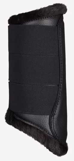 LeMieux Fleece Lined Brushing Boots - Black -Equestrian Equipment Shop fl bootblk 2lr