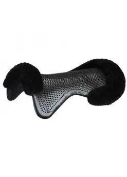 Acavallo Just-Gel Lambswool Half Pad - Black
