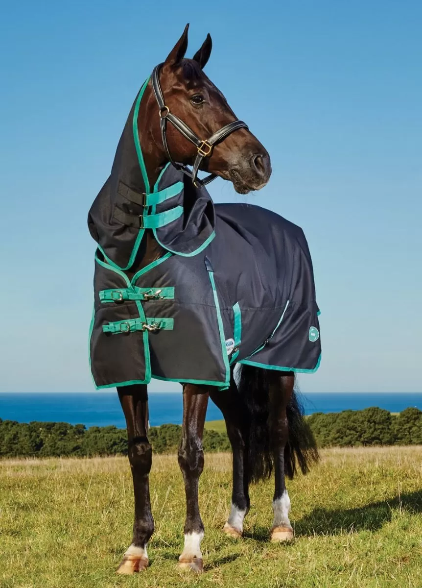 Weatherbeeta Green-Tec 900D Detach-A-Neck Heavy Turnout - Black/Bottle Green 1 Weatherbeeta Green-Tec 900D Detach-A-Neck Heavy Turnout - Black/Bottle Green