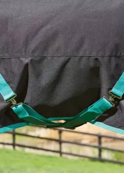 Weatherbeeta Green-Tec 900D Detach-A-Neck Lite Plus Turnout - Black/Bottle Green -Equestrian Equipment Shop greentechfeatures1rdy 2