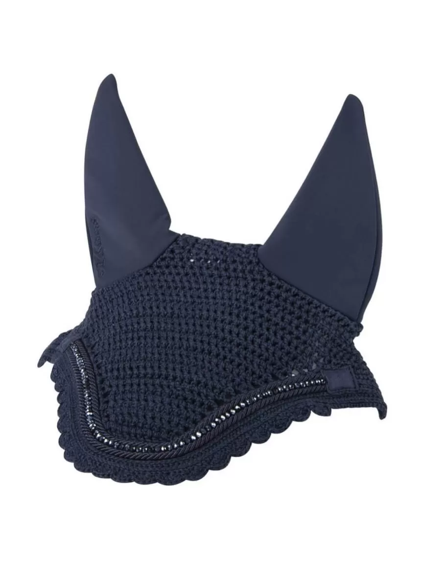 LeMieux Diamante Acoustic Fly Hood - Navy 1 LeMieux Diamante Acoustic Fly Hood - Navy