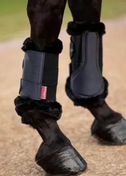 LeMieux Fleece Edged Mesh Brushing Boot - Twilight Navy -Equestrian Equipment Shop lemieux fleece brush boot twilight navy 6rdy