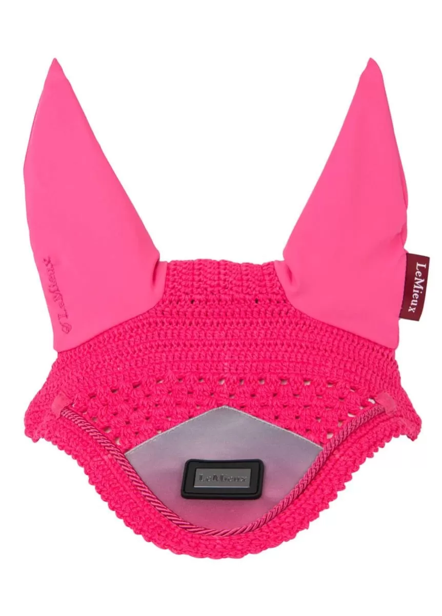 LeMieux Spectrum Fly Hood - Grey/Watermelon 2 LeMieux Spectrum Fly Hood - Grey/Watermelon - Image 2