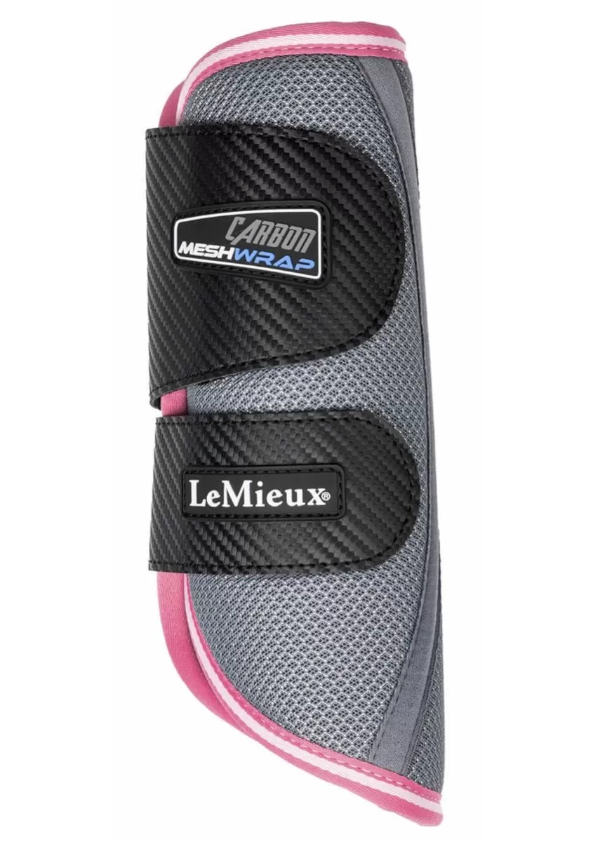 LeMieux Carbon Mesh Wrap Boots - Grey/Watermelon 3 LeMieux Carbon Mesh Wrap Boots - Grey/Watermelon - Image 3