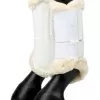 LeMieux Fleece Edged Mesh Brushing Boots - White/Natural