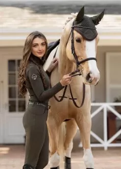 LeMieux Classic Fly Hood - Oak -Equestrian Equipment Shop lmflyoodoak3rdy