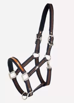 Schockemohle Memphis Style Headcollar - Blue Nights/Amber Stripe
