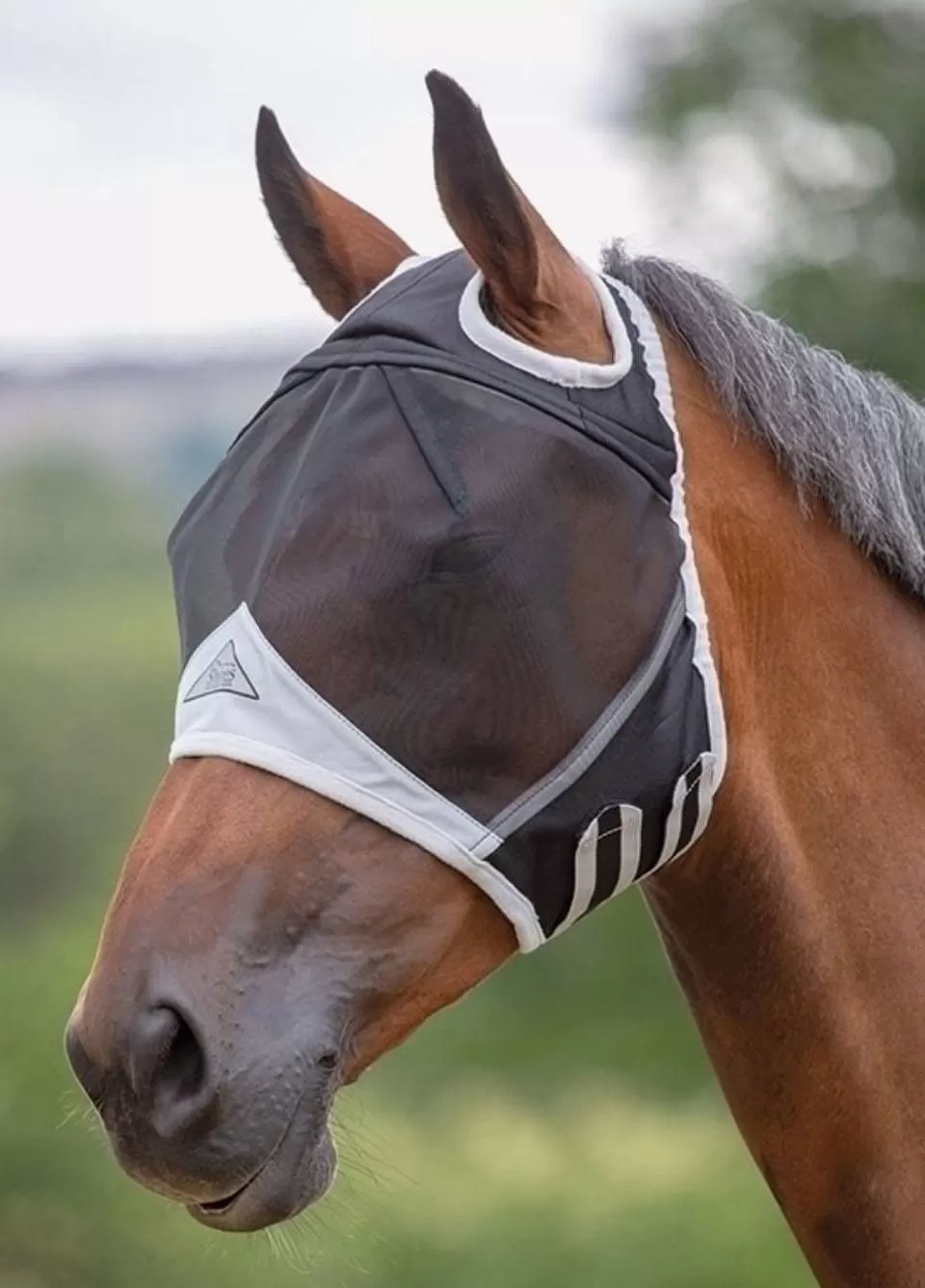 Shires Fine Mesh Fly Mask With Ear Holes - Black 1 Shires Fine Mesh Fly Mask With Ear Holes - Black