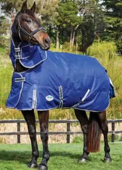 Weatherbeeta ComFiTec Premier Free II Detach-A-Neck Med - Dark Blue/Grey/White