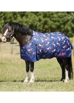 Saxon 600D Pony Standard Neck Medium - Blue Unicorn Print