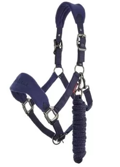 LeMieux Vogue Fleece Headcollar & Leadrope Set - Ink Blue/Navy