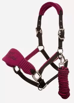LeMieux Vogue Fleece Headcollar & Leadrope Set - Plum/Black