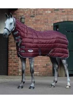 Weatherbeeta ComFITec 210D Channel Quilt Combo Neck Heavy - Maroon/Grey/White