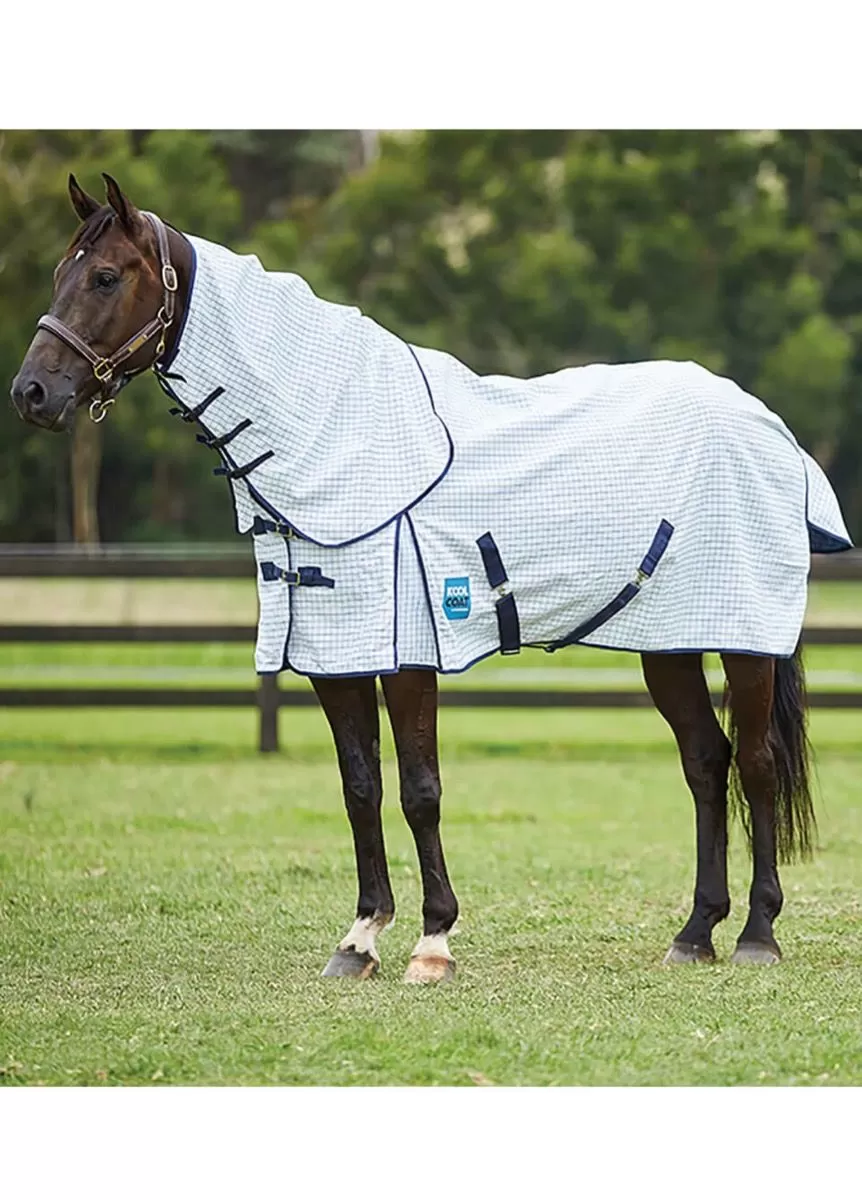 Weatherbeeta Kool Coat Combo III With Surcingles - White/Navy/Red 1 Weatherbeeta Kool Coat Combo III With Surcingles - White/Navy/Red